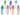 Link Product - Ensemble Luau hibiscus néon 4 pièces – 7 couleurs assorties (bandeau, 2 bracelets de bras et collier) - Party Shop