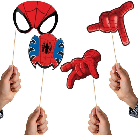 Unique - Spiderman Lot de 8 accessoires pour Photos - Party Shop
