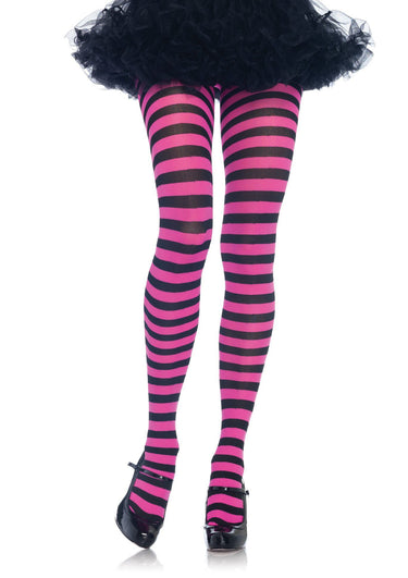 Leg Avenue - Bas Collants Rayé En Nylon - Party Shop