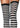 Leg Avenue - Bas De Nylon Mi-Cuisse Rayé Taille plus - Noir - Party Shop