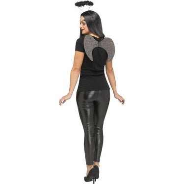 Adult Bling Angel Wing Kit featuring sparkling wings, halo headband, and gemstone face stickers, ideal for costumes, Halloween, and festive events- Funworld - Party Shop