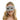 KBW Global - Demi-masque en strass argent avec chaînes - Party Shop