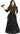 Wicked Queen costume for girls – black hooded gown with coffin drape skirt and hoop – perfect for gothic Halloween or dark fairytale look - FunWorld - Party Shop