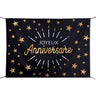 Santex - Toile de Fond - Joyeux anniversaire Noir et Or - Party Shop
