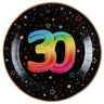 Santex - Assiettes 9Po (6) -  Multicouleurs 30 Ans - Party Shop