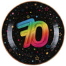 Santex - Assiettes 9Po (6) -  Multicouleurs 70 Ans - Party Shop