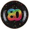 Santex - Assiettes 9Po (6) -  Multicouleurs 80 Ans - Party Shop