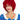 Red wool rag doll wig