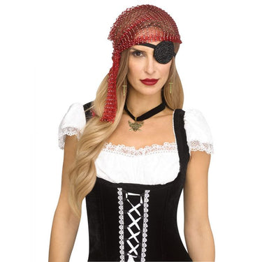 Model wearing bling pirate accessories