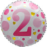 Ballon Mylar 18Po - 2 Ans Rose