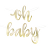 Unique - Bannière script « Oh Baby » en feuille dorée – Baby shower (4 pi) - Party Shop