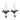 Bat earrings adorned with red stones