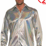 underwraps - Chemise Adulte Homme - Disco argent - Party Shop