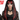 Long Red and Black Goth Wig for Adults