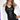 Adult's black vinyl halter neck corset with metal buckles