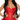 Adult red satin brocade corset with lace