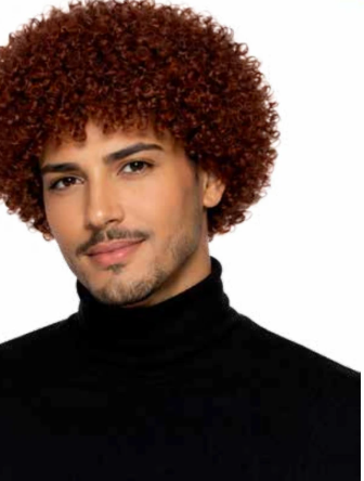Short brown Afro wig