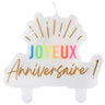 Chandelle Joyeux Anniversaire (Blanc)