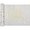 Santex - Chemin De Table Happy Birthday Blanc Or 28 cm - Élégant pour Anniversaire | Party Shop - Party Shop