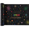 Santex - Chemin De Table Noir Festicolor- Joyeux anniverssaire - Party Shop