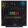 Santex - Décoration table Bois Joyeux Anniversaire Festicolor Noir 20 x 4 x 20 cm - Party Shop