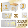 Santex - Ensemble de décorations de Fête -  Or et Blanc - 30 ans - Party Shop