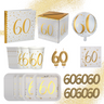 Santex - Ensemble de décorations de Fête -  Or et Blanc - 60 ans - Party Shop