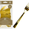 Link Product - Fourchettes en plastique Or premium réutilisables – paquet de 20 (robustes) - Party Shop