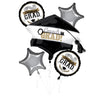 Anagram - Bouquet De 5 Ballons Mylar - Graduation noir et argent - Party Shop