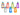Link Product - Collier (1) hawaïen Luau néon – 39,5 po (7 couleurs assorties) - Party Shop