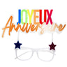 Santex - Lunettes Blanches - Joyeux Anniversaire Multicolore - Party Shop