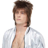 WESTBAY - Brown British rockstar wig for men – 70s/80s glam rock costume accessory - Party Shop