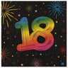 Santex - Serviettes De Table Multicouleurs 18 Ans (12) - Party Shop