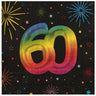 Santex - Serviettes De Table Multicouleurs 60 Ans (12) - Party Shop