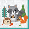 Serviettes à cocktail en paquet de 16 - Animaux de la forêt