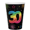 Santex - Verres 9Oz - Multicouleurs 30 ans (6) - Party Shop