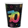 Santex - Verres 9Oz - Multicouleurs 70 ans (6) - Party Shop