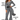 Wild wolf adult costume with jumpsuit tail belt and ears
