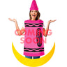 Adult wearing pink Crayola crayon costume – fun and vibrant Halloween outfit, officially licensed and great for parties or group costumes - Inspirit - Party Shop