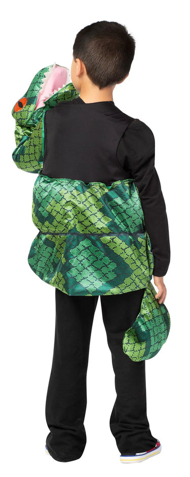 Anaconda snake costume for kids, size 7-10 – Realistic reptile outfit for Halloween, jungle-themed parties, and school events.- Rasta Imposta - PArty Shop