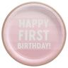 Amscan - Assiettes 7 po (8) - Rose Happy first birthday - Party Shop