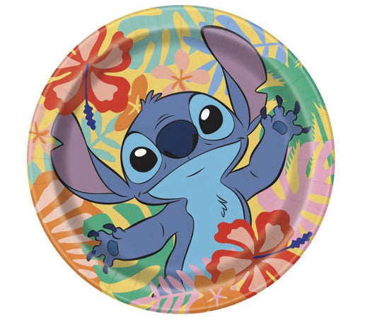 Unique - Assiettes 9po (8) -  Disney Stitch - Party Shop