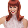 WESTBAY - Auburn Peggy Sue wig for women with bangs and soft curls – 1950s retro pin-up hairstyle for Halloween or vintage cosplay. - Party Shop