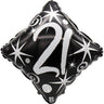 Airise - Ballon Mylar 18 Po - Losange noir et argent 21 ans - Party Shop