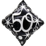 Airise - Ballon Mylar 18 Po - Losange noir et argent 50 ans - Party Shop