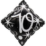 Airise - Ballon Mylar 18 Po - Losange noir et argent 70 ans - Party Shop
