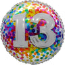 Airise - Ballon Mylar 18Po - 13 Ans Confetti - Party Shop