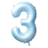 Airise - Ballon Mylar Supershape Chiffre 3 - Bleu Ciel 34po - Party Shop