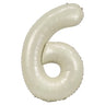 Airise - Ballon Mylar Supershape Chiffre 6 - Blanc Sable 34po - Party Shop
