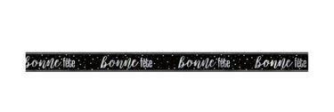 Unique - Bannière Bonne Fête 9" - Noir et Argent - Party Shop
